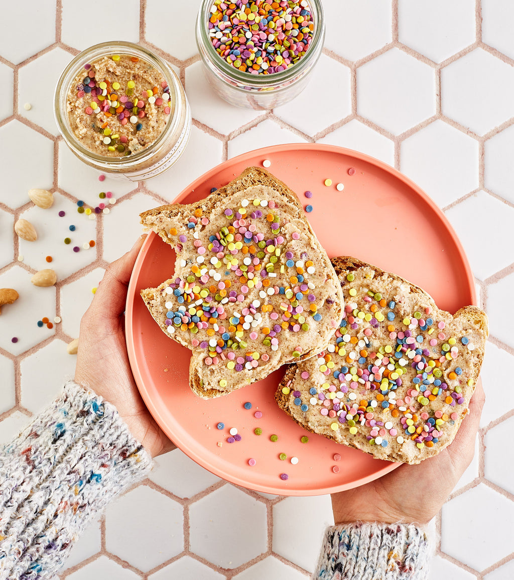 Marzipan with Sprinkles Nut Butter (A Collab with Molly Yeh)